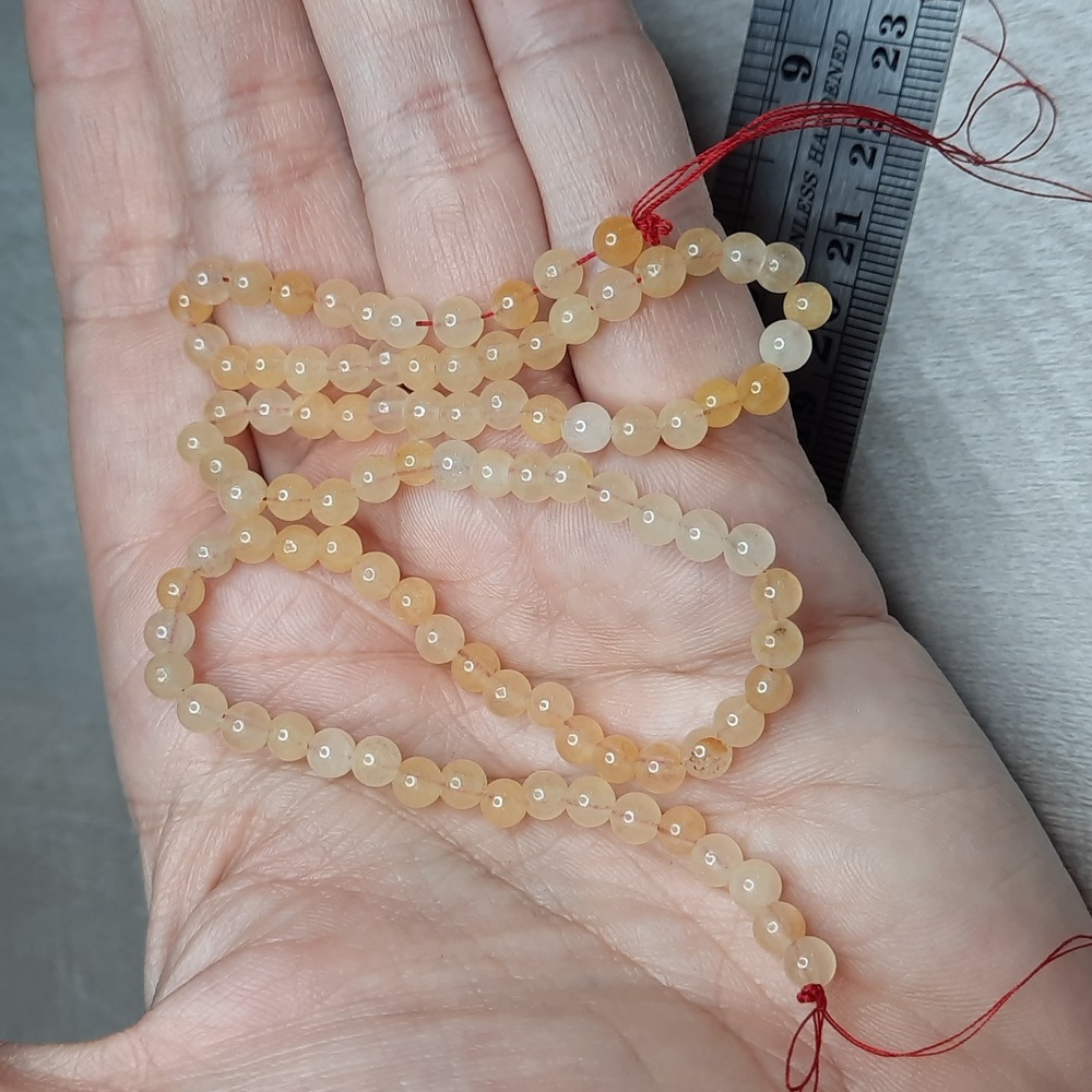 4mm Peachy Agate 15-inch Strand #9